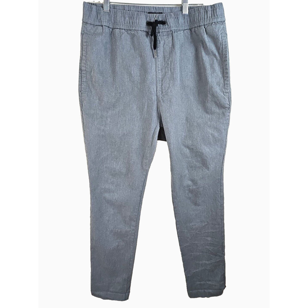 Zanerobe Pants Mens 36 gray Khaki Chino Jogger Elastic Cuff Drawstring Stretch